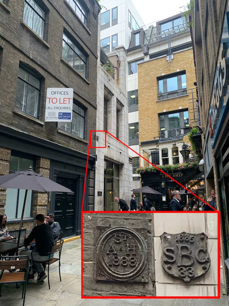 St Benet Gracechurch and St Andrew Hubbard parish boundary markers