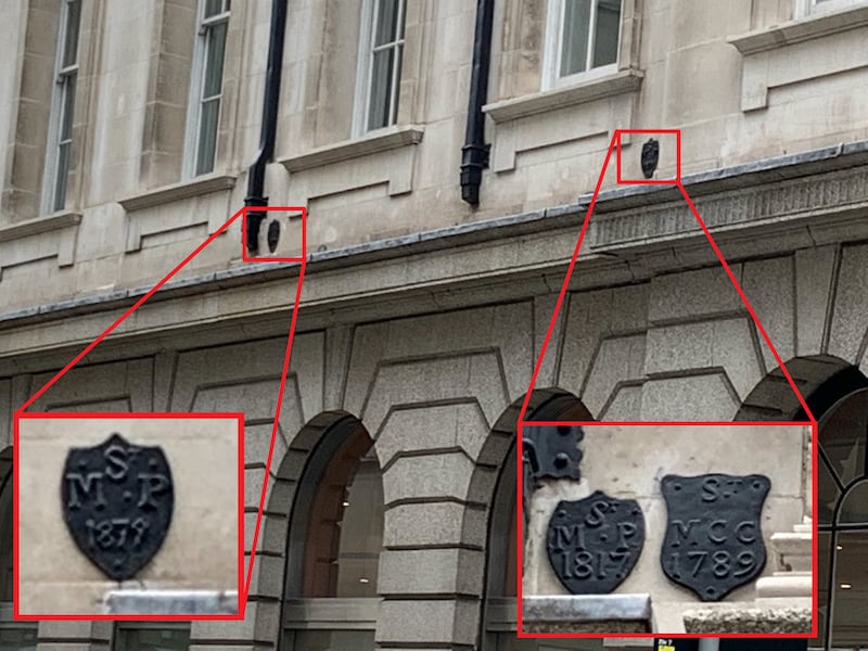 St Martin Pomeroy boundary markers in King Street